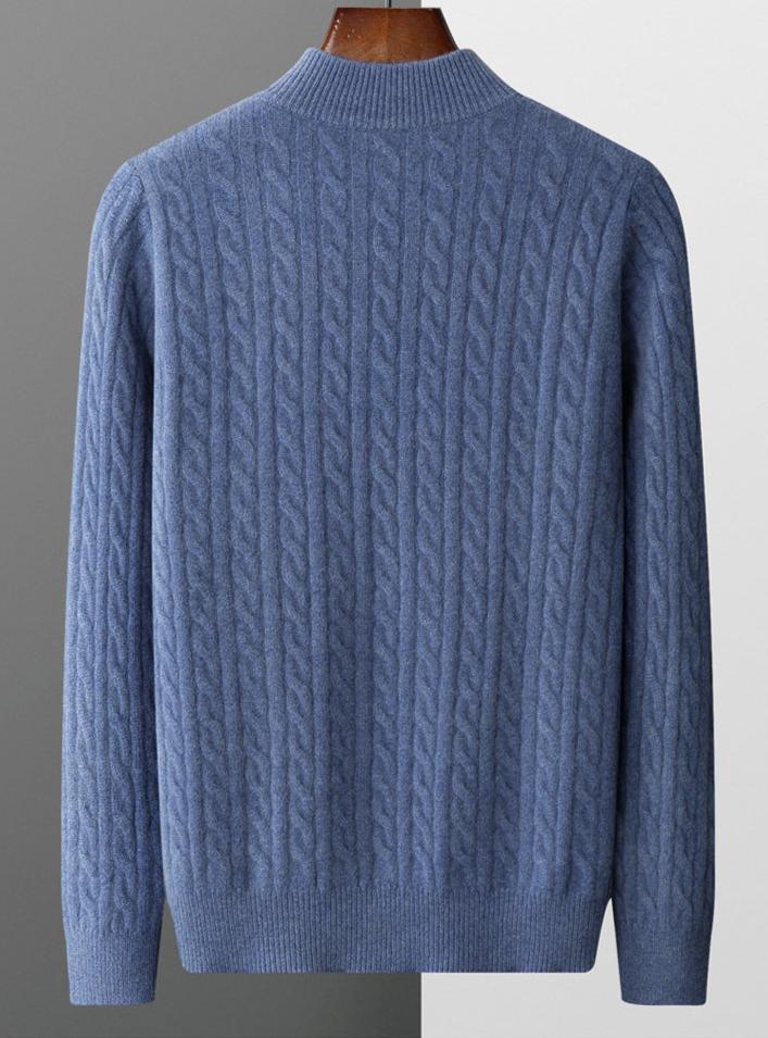 Mirelli | Cable knit sweater with half zipper | 100% cashmere