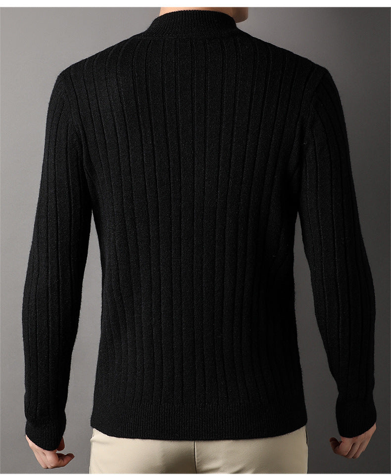 Mirelli | Cable knit sweater with half zipper