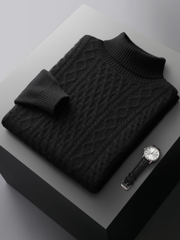 Mirelli | Cable knit turtleneck sweater | 100% cashmere