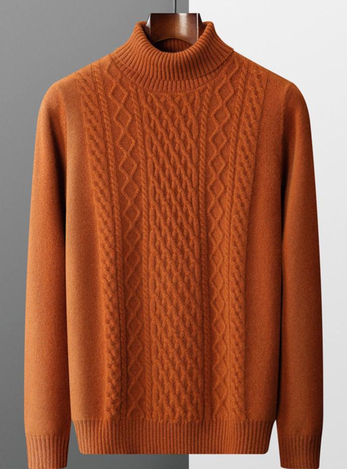 Mirelli | Cable knit turtleneck sweater | 100% cashmere