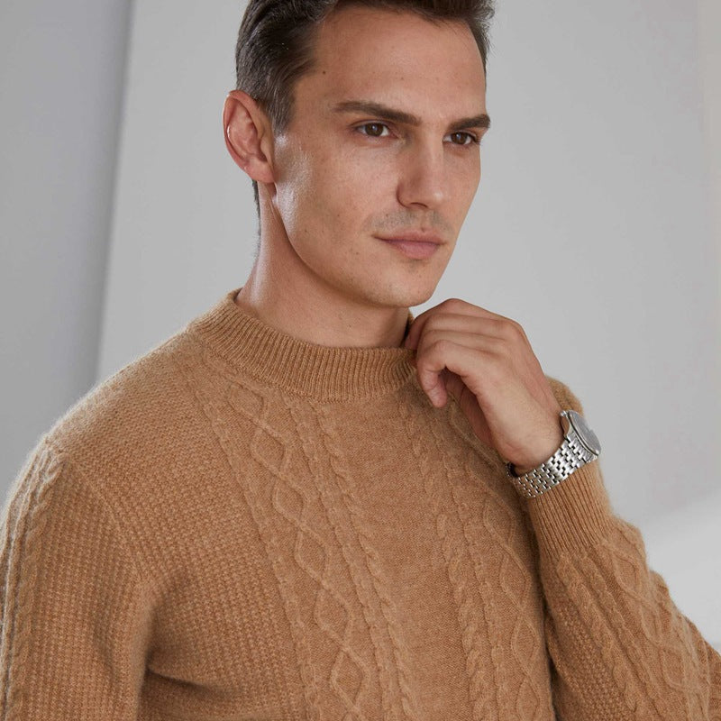 Mirelli | Cable knit woven sweater | 100% cashmere