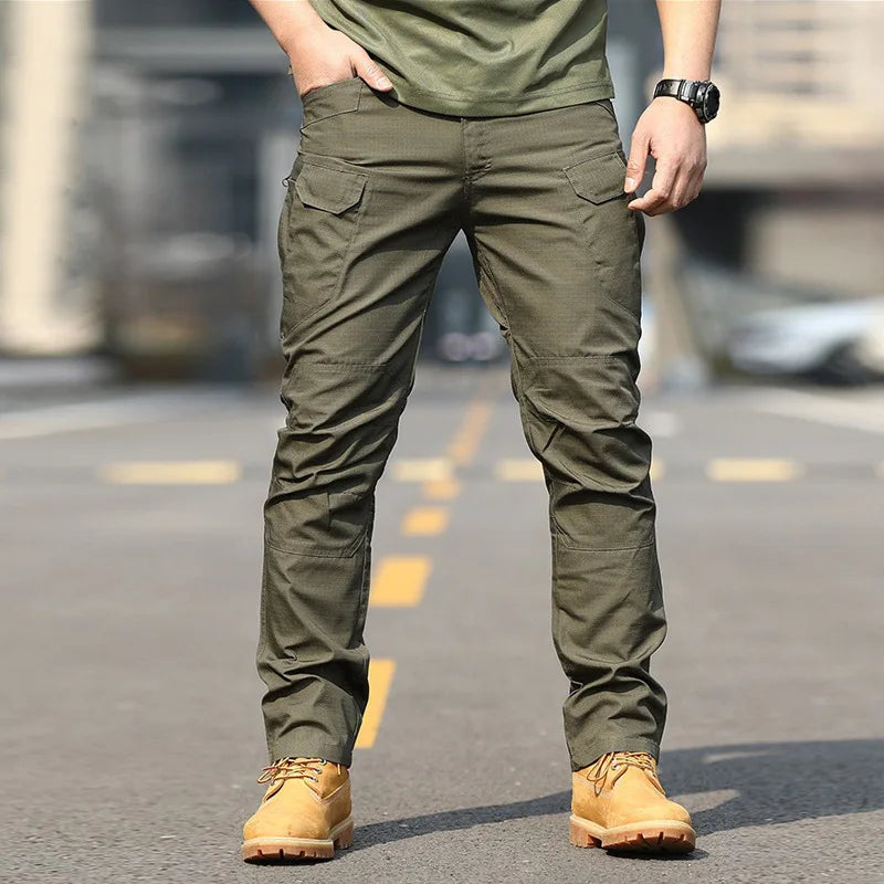 Mirelli | Casual army slim fit pants for men