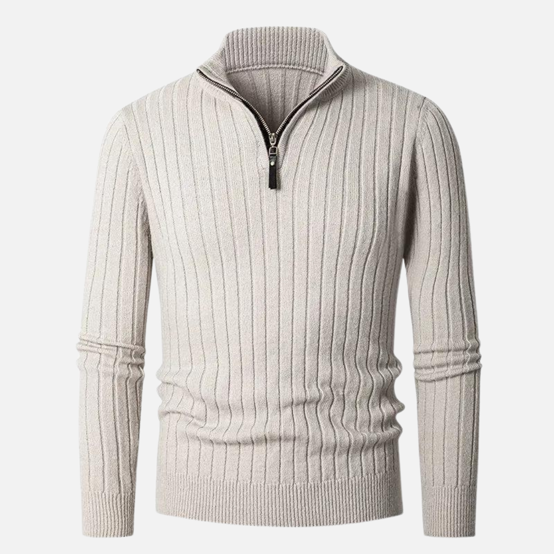 Mirelli | Half-zip sweater with ribbed pattern