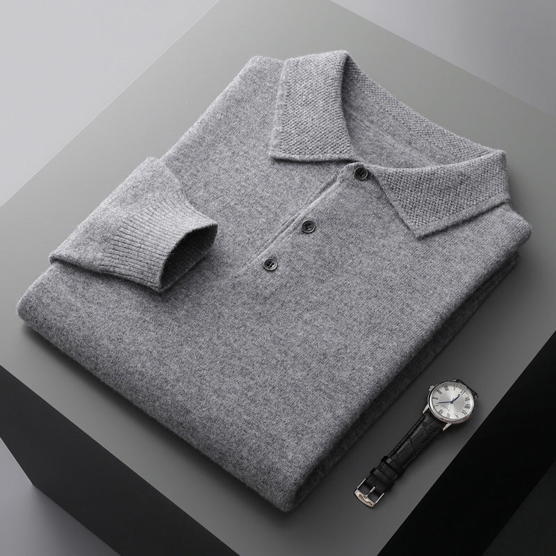 Mirelli | Long Sleeve Polo shirt with buttons | 100% cashmere