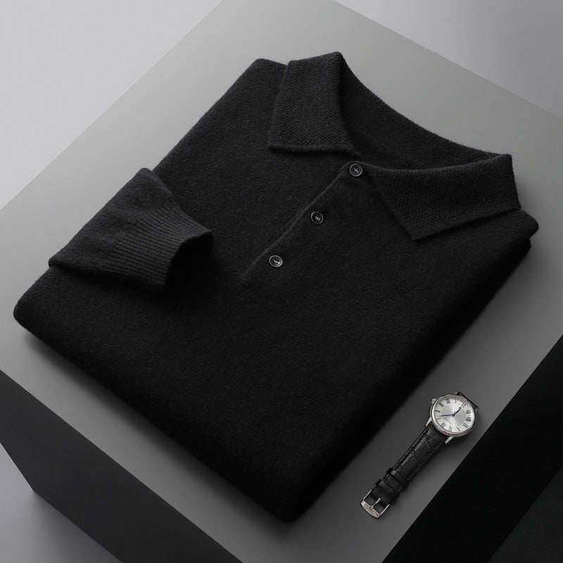 Mirelli | Long Sleeve Polo shirt with buttons | 100% cashmere