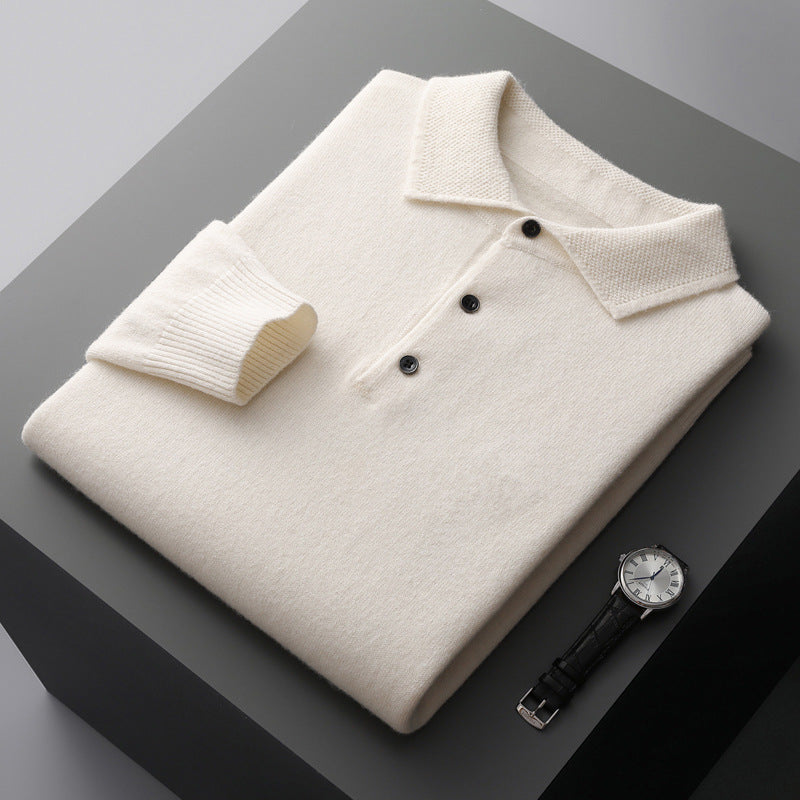 Mirelli | Long Sleeve Polo shirt with buttons | 100% cashmere