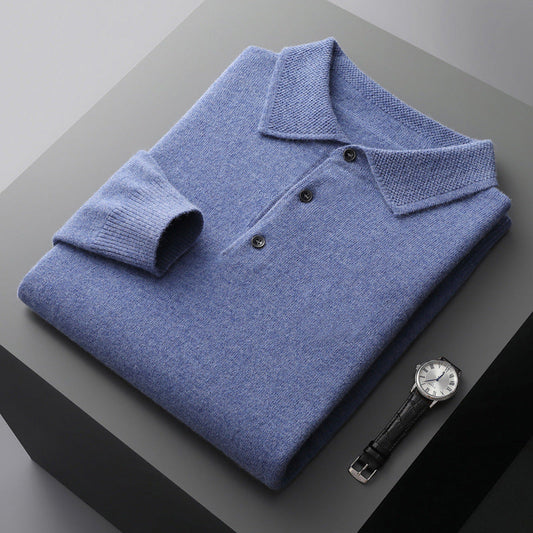 Mirelli | Long Sleeve Polo shirt with buttons | 100% cashmere