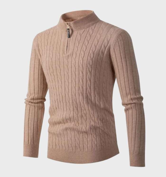 Mirelli | Long sleeve knitted sweater half zipper