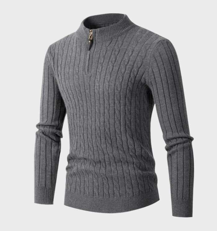 Mirelli | Long sleeve knitted sweater half zipper