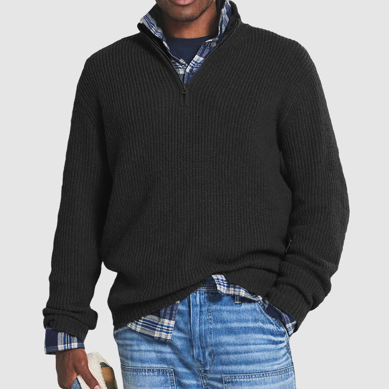 Mirelli | Men's casual zipper sweater