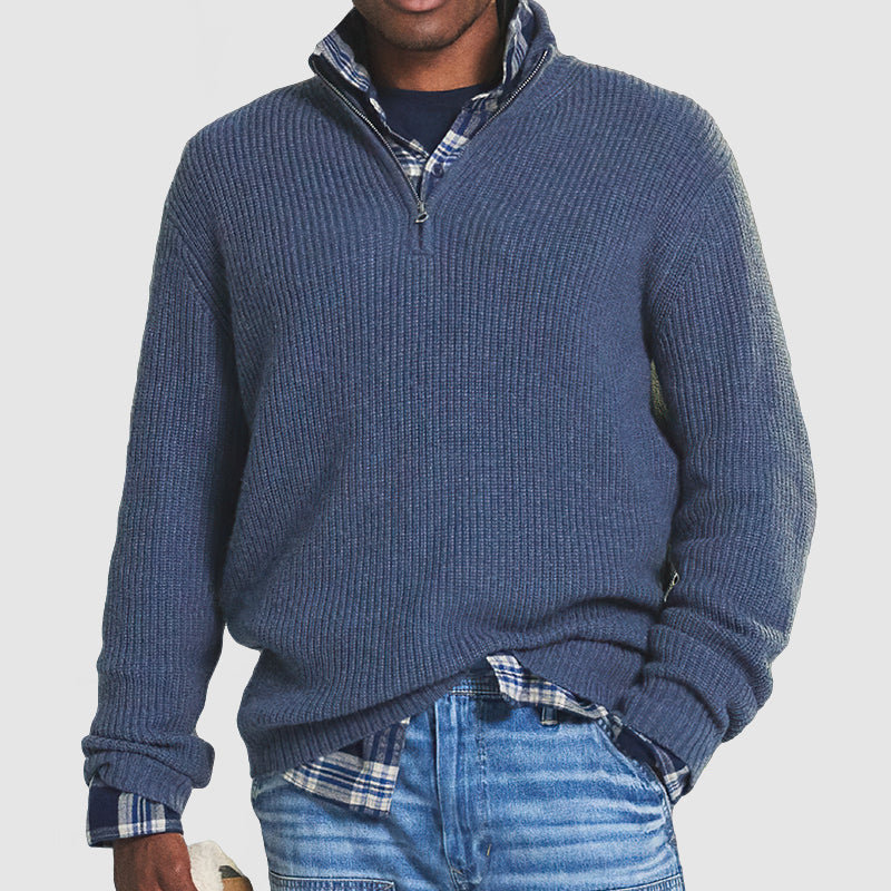 Mirelli | Men's casual zipper sweater