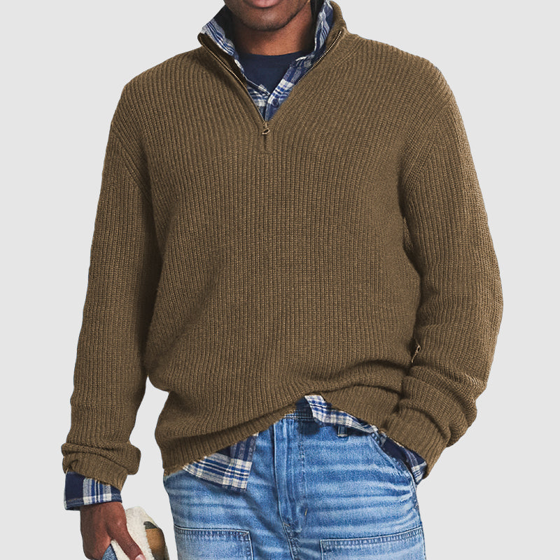 Mirelli | Men's casual zipper sweater