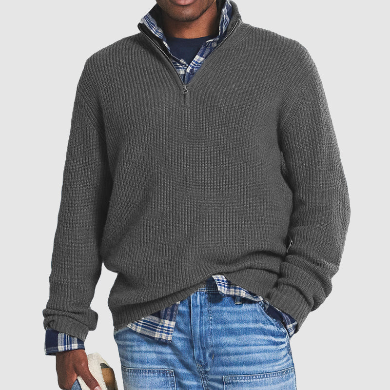 Mirelli | Men's casual zipper sweater