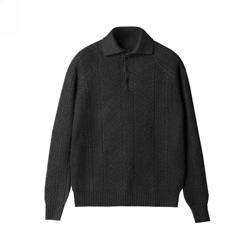 Mirelli | Patterned Woven Polo Sweater