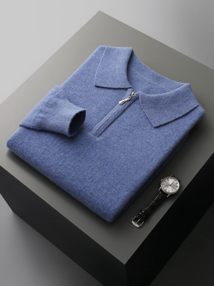 Mirelli | Polo shirt with half zipper | 100% cashmere