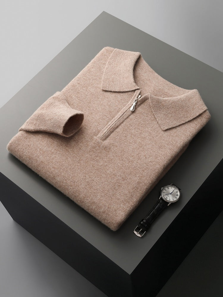 Mirelli | Polo shirt with half zipper | 100% cashmere