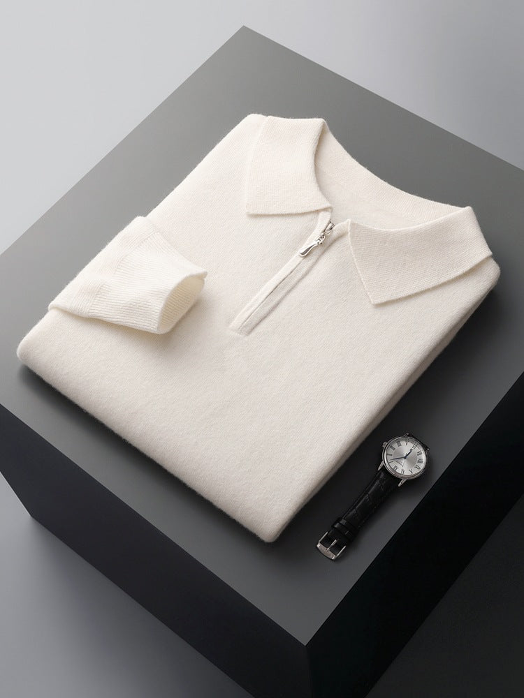 Mirelli | Polo shirt with half zipper | 100% cashmere