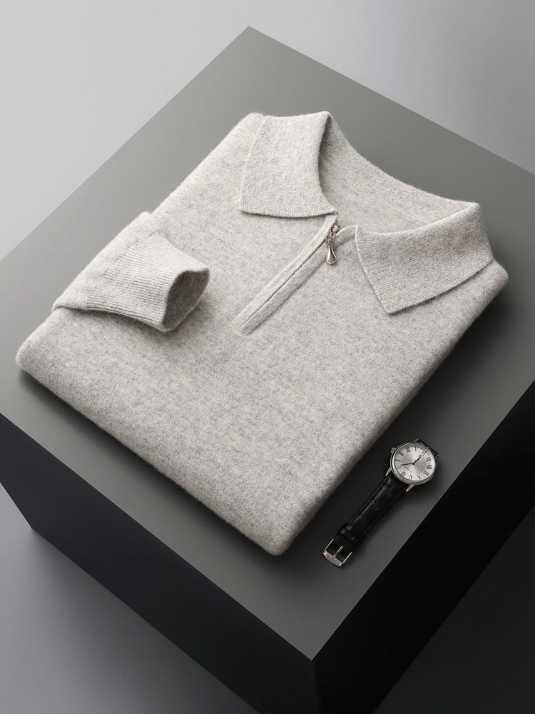 Mirelli | Polo shirt with half zipper | 100% cashmere