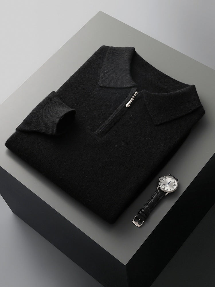 Mirelli | Polo shirt with half zipper | 100% cashmere