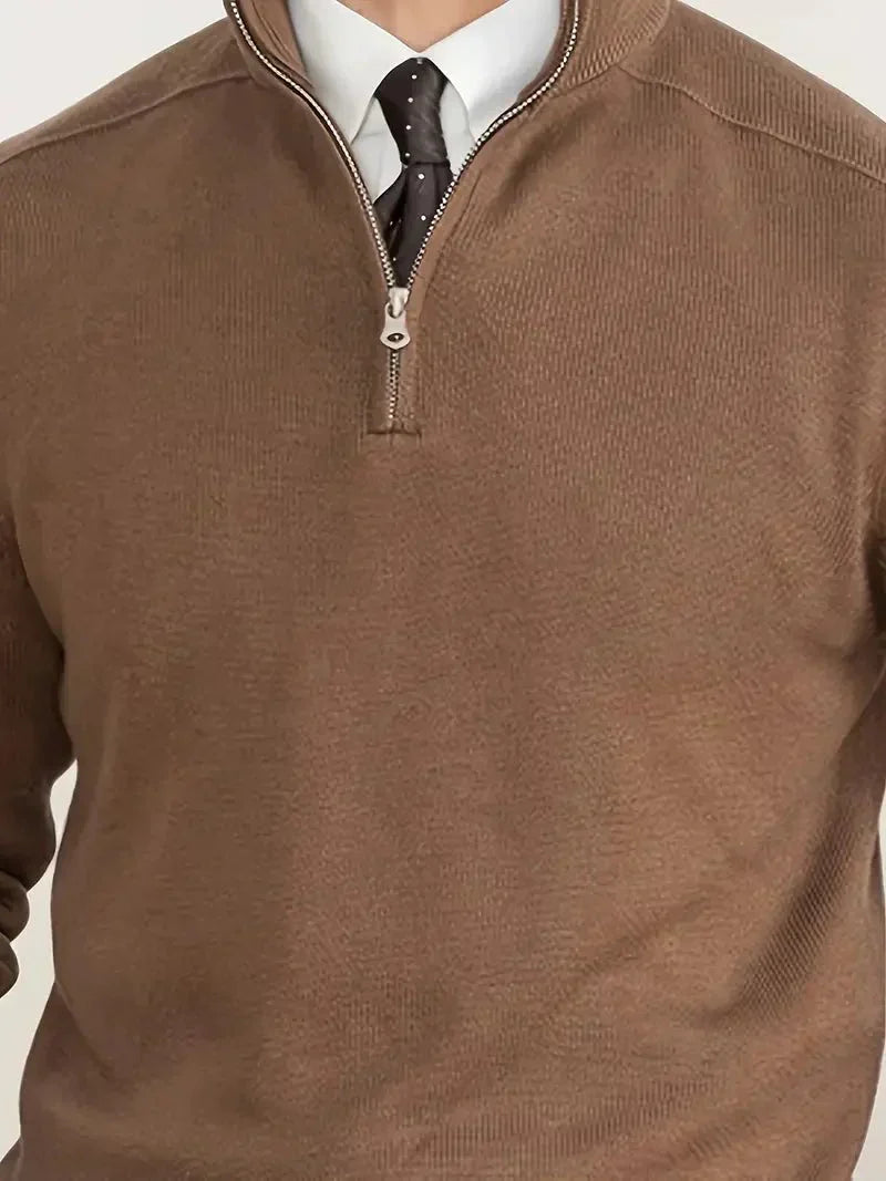 Mirelli | Stylish men's sweater with half zipper