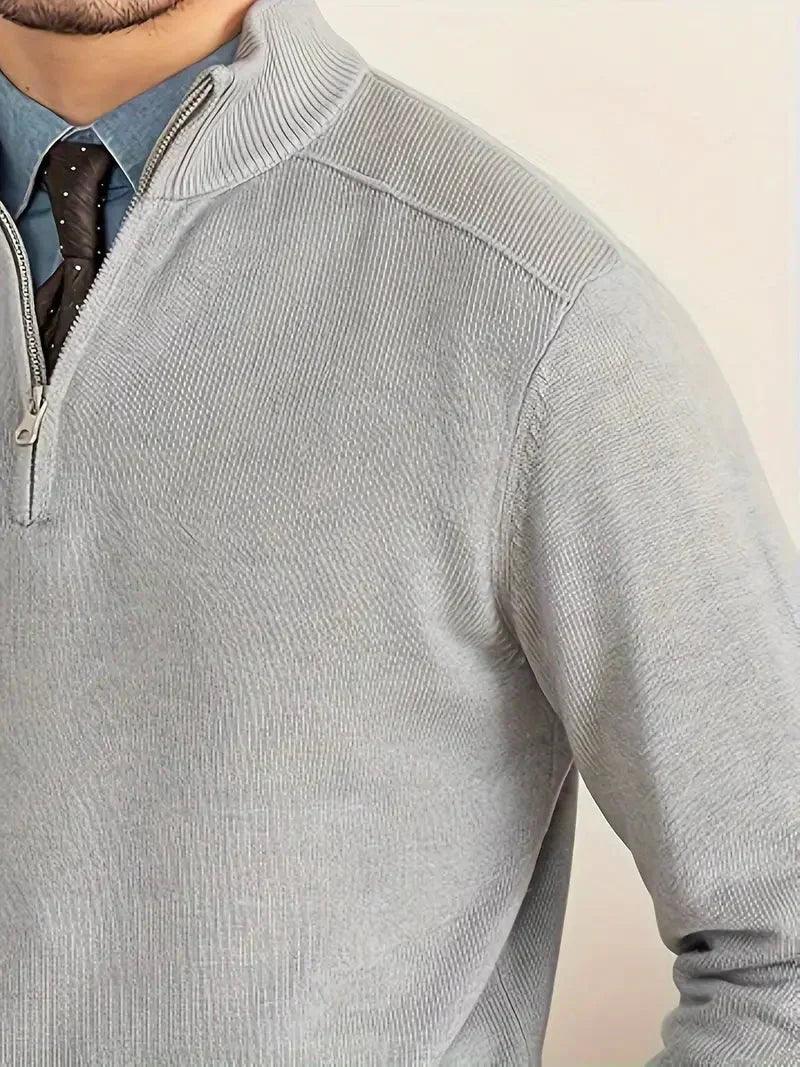 Mirelli | Stylish men's sweater with half zipper