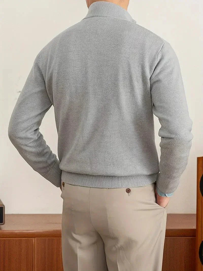 Mirelli | Stylish men's sweater with half zipper