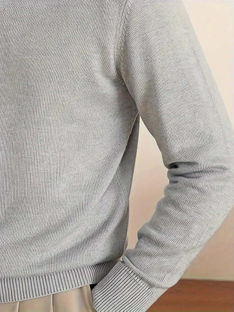 Mirelli | Stylish men's sweater with half zipper