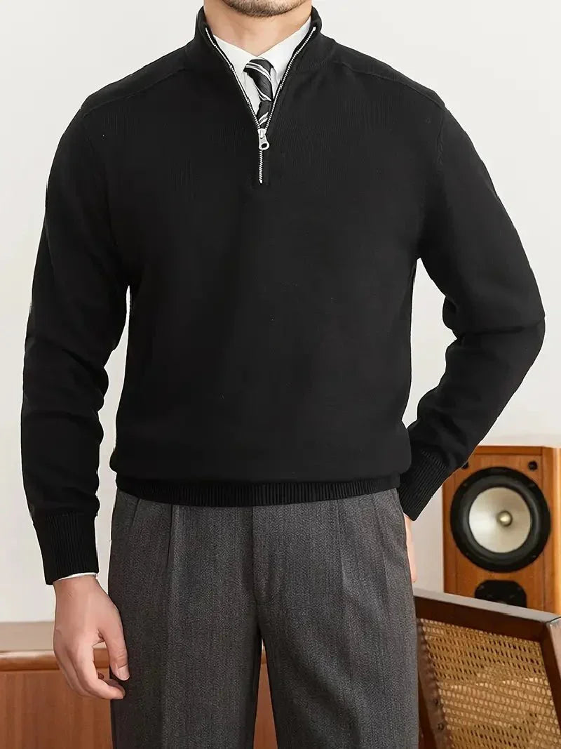 Mirelli | Stylish men's sweater with half zipper