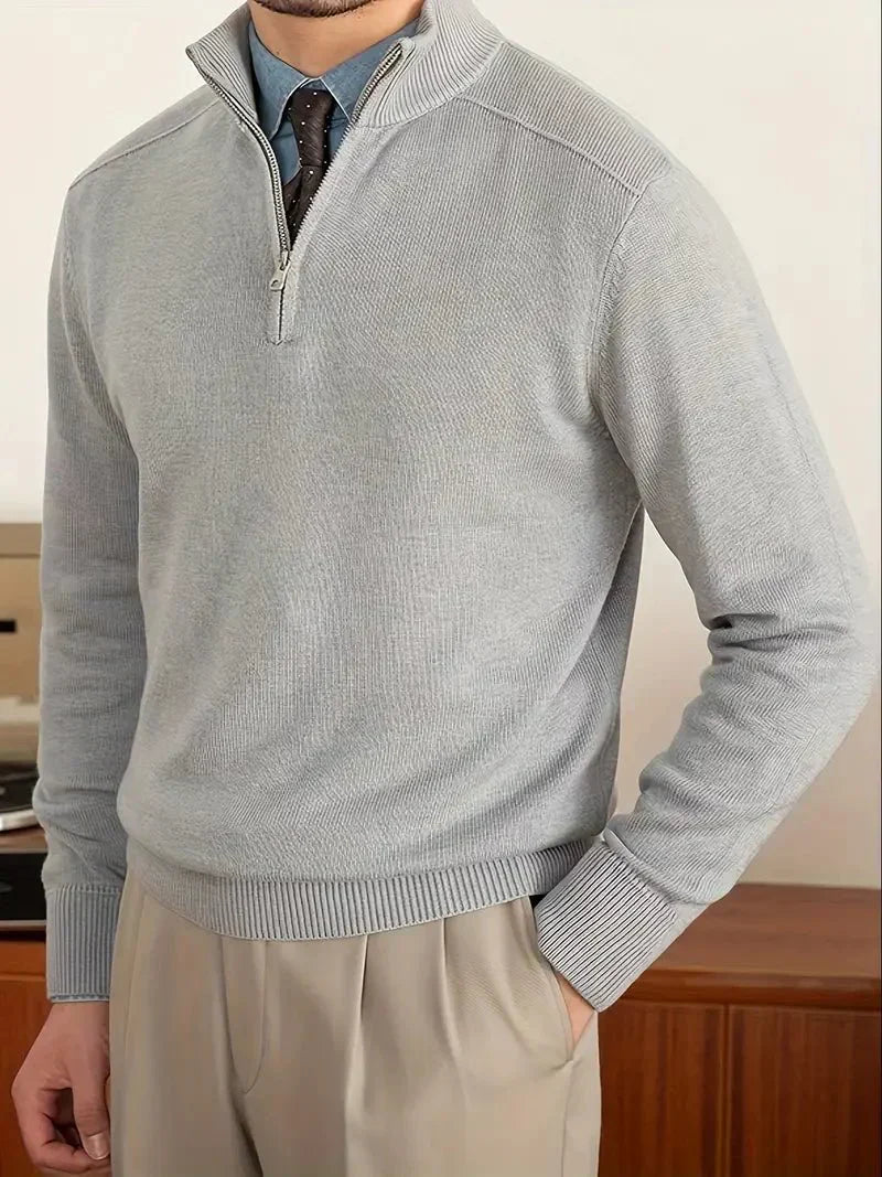 Mirelli | Stylish men's sweater with half zipper