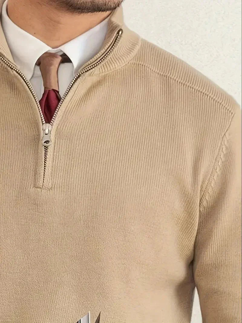 Mirelli | Stylish men's sweater with half zipper