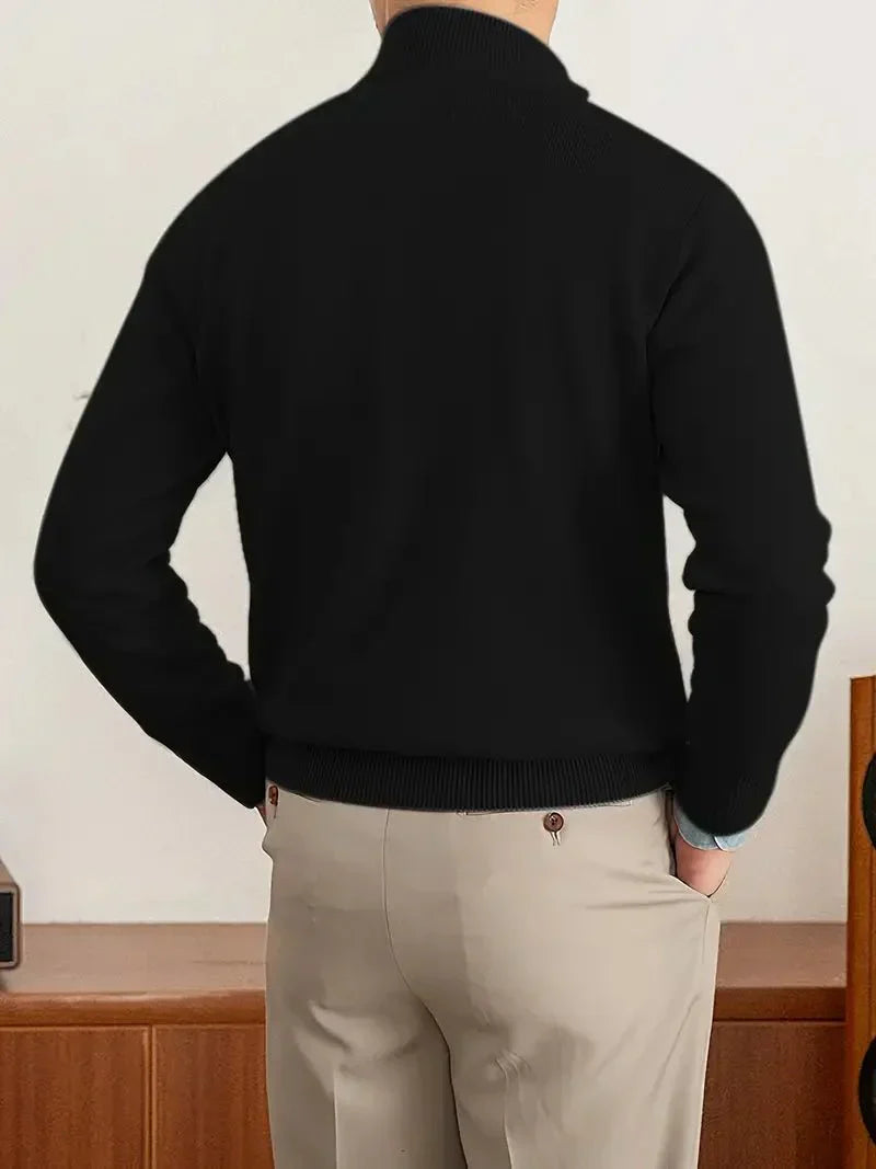 Mirelli | Stylish men's sweater with half zipper