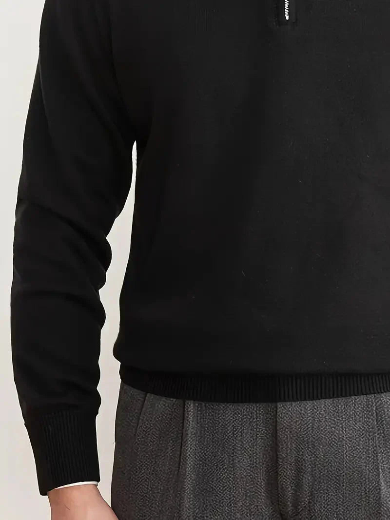 Mirelli | Stylish men's sweater with half zipper