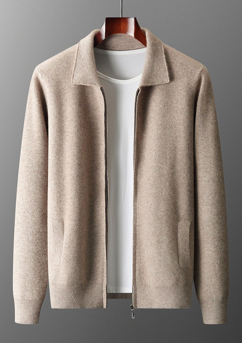 Mirelli | Woven cardigan with collar | 100% Cashmere