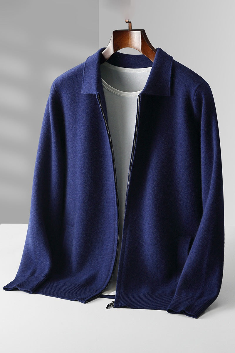 Mirelli | Woven cardigan with collar | 100% Cashmere